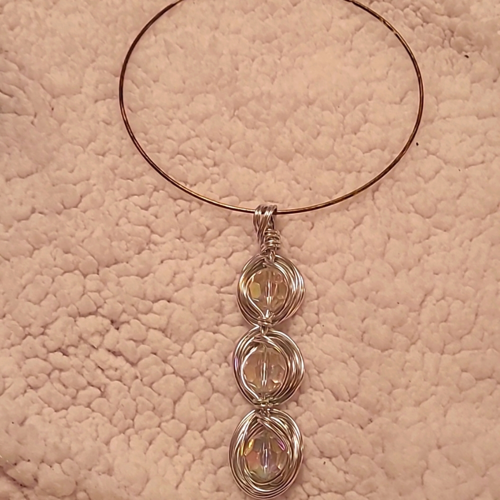 Handcrafted 3 orb choker with matching ring
